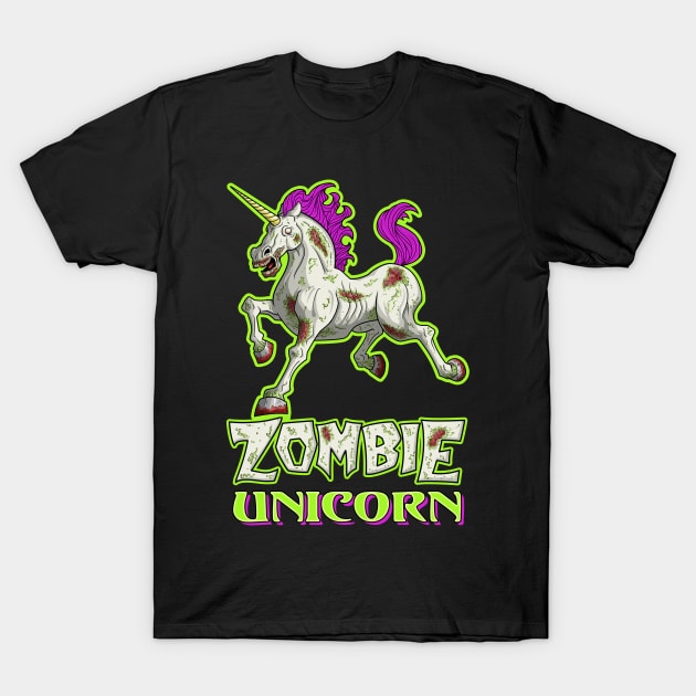 Zombie Unicorn T-Shirt by ArtistXero